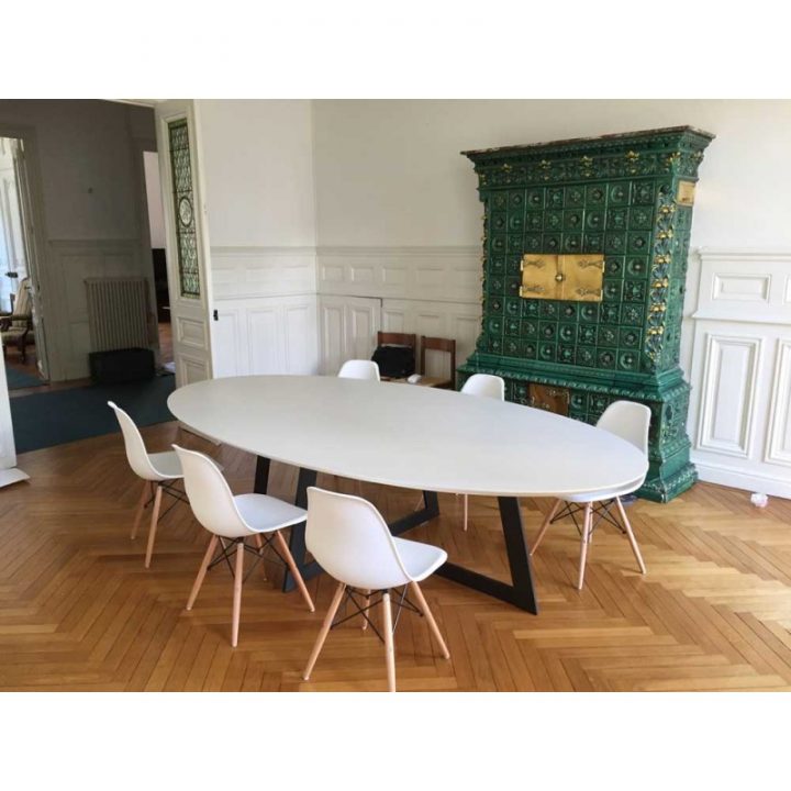 Table De Salle À Manger Céramique Carat Blanc Cassé – Déco concernant Table A Manger Design