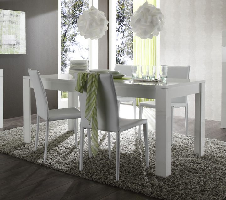 Table De Salle A Manger Laquée Blanche Avec Rallonge Design dedans Table A Manger Design