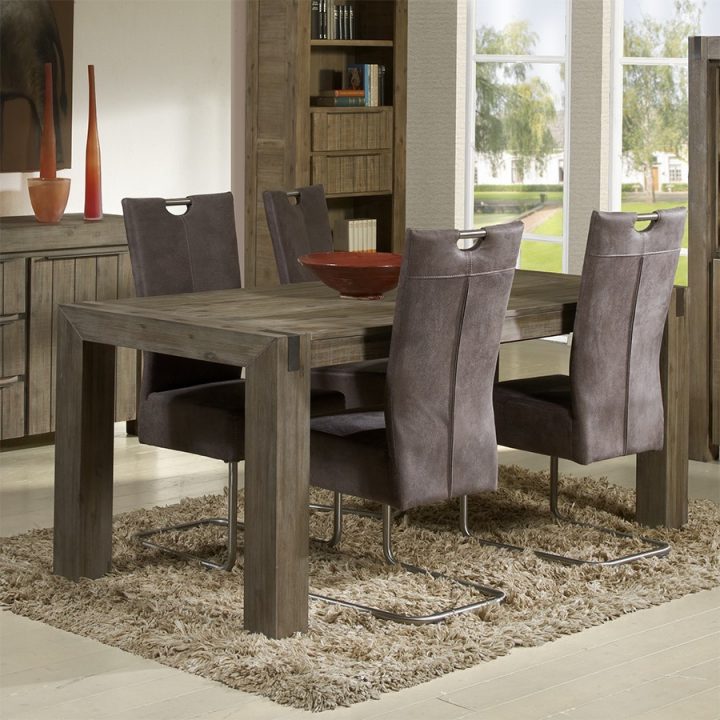 Table De Salle À Manger Rectangulaire Contemporaine En Acacia Ottawa, Avec  Rallonge En Option avec Table Salle A Manger Carrée Avec Rallonge