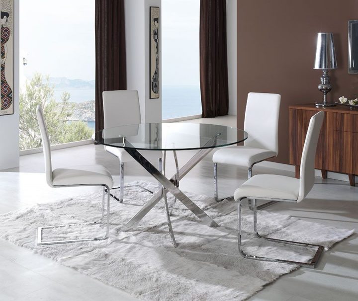 Table De Salle À Manger Ronde Design Seoul, En Verre encequiconcerne Coin De Table Pour Salle À Manger