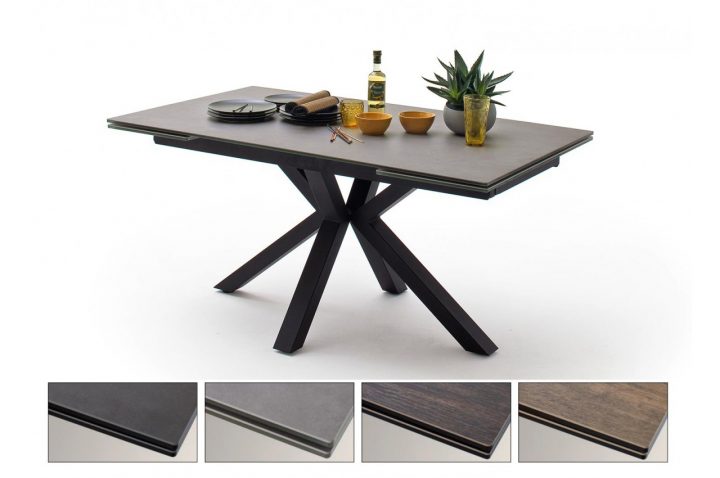 Table Design En Céramique Et Piétement Métal Noir Design tout Table Salle A Manger Avec Rallonge Intégrée