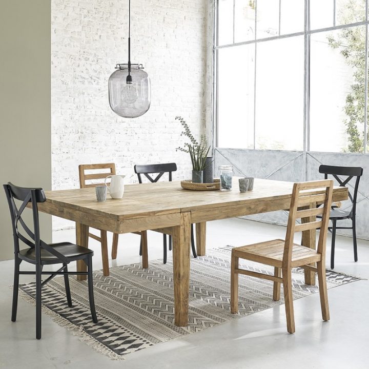 Table En Bois De Teck Recyclé Carrée 140 Avec Rallonges encequiconcerne Table Carrée Avec Rallonge