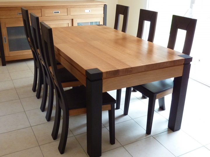 Table En Massif Contemporaine Moderne Bois Métal Céramique destiné Salle A Manger En Chene Massif Moderne