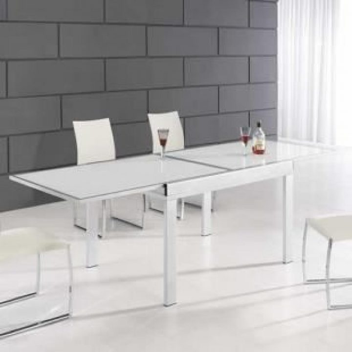 Table En Verre Extensible Blanche Manhattan dedans Table Salle A Manger Extensible Fly