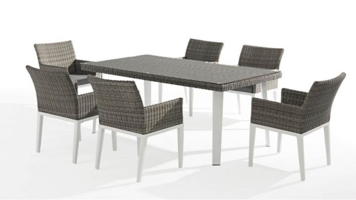 Table Et 6 Fauteuils De Jardin En Aluminium Et Résine intérieur Table Et Chaise De Jardin En Resine