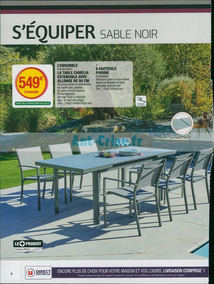 Table Et Chaise De Jardin Hyper U – Veranda-Styledevie.fr tout Table De Jardin Super U