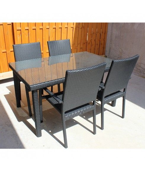 Table Et Chaises De Jardin Marbella 4 Personnes 150X96 Cm à Table De Jardin 4 Personnes