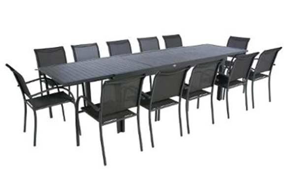 Table Extensible Aluminium Hesperide Piazza 10 / 112 Places encequiconcerne Table De Jardin 10 Personnes