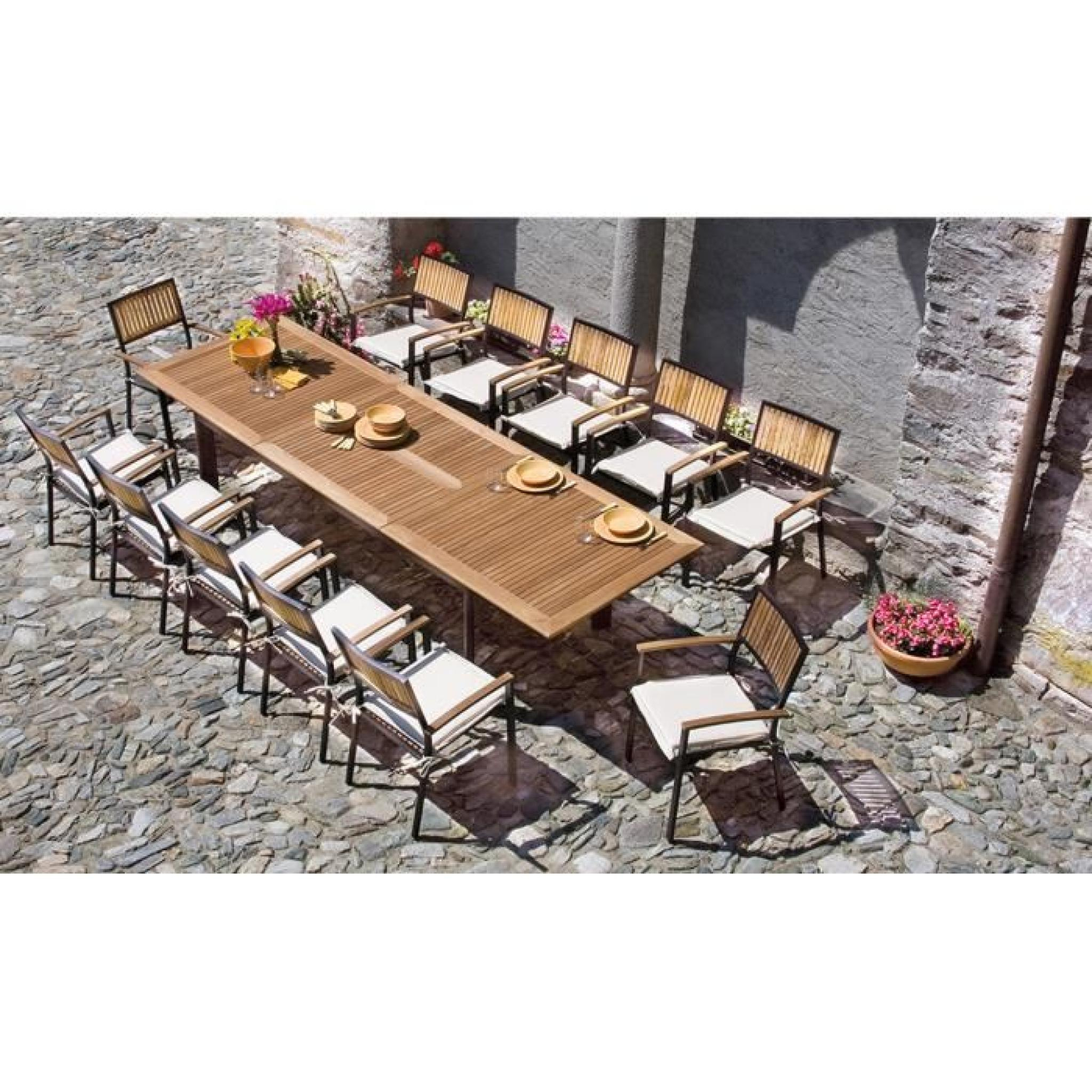 table de jardin extensible en bois action