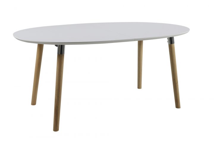 Table Extensible De Style Scandinave Blanc Et Bois – Hellin encequiconcerne Table De Salle À Manger Ovale Avec Rallonge