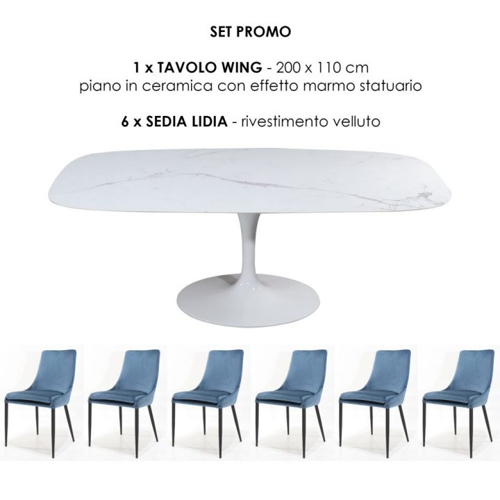 Table Kross Et Six Chaises Lidia – Ensemble Promo Avec Une Table Et Six  Chaises De Salle À Manger tout Promo Chaises Salle Manger