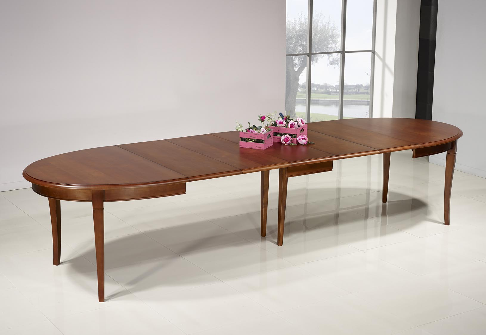 Table Ovale De Salle À Manger Estelle Réalisée En Merisier pour Table De Salle À Manger Ovale Avec Rallonge