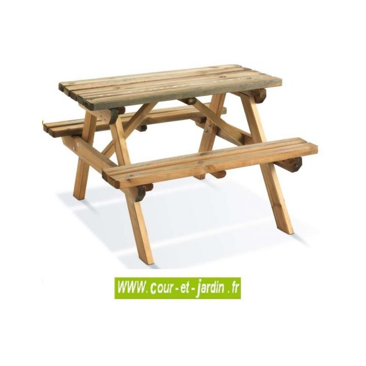 Table Pique Nique Wapiti Pour Enfants – Table Avec Banc serapportantà Table De Jardin En Bois Avec Banc Integre
