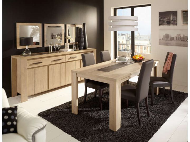 Table Rectangulaire 180 Cm Brest Nature Coloris Chêne destiné Table Salle A Manger Conforama