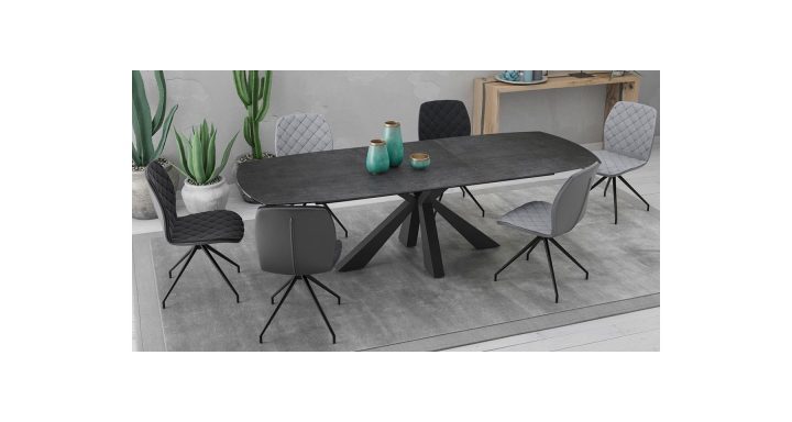 Table Repas Extensible Design Contemporain Plateau Céramique encequiconcerne Table Salle A Manger Plateau Ceramique