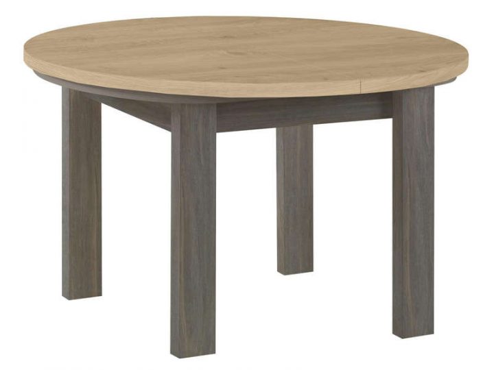 Table Ronde Avec Allonge 120 Cm Max Toscane Coloris Gris serapportantà Table Salle A Manger Conforama
