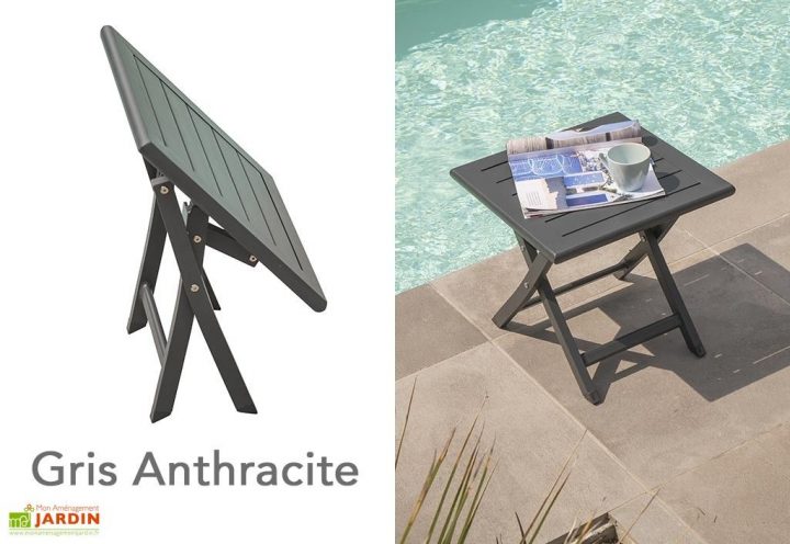 Table Salon De Jardin Pliante – Cuisine Idconcept tout Salon Bas De Jardin Naxos Aluminium Gris, 9 Personnes