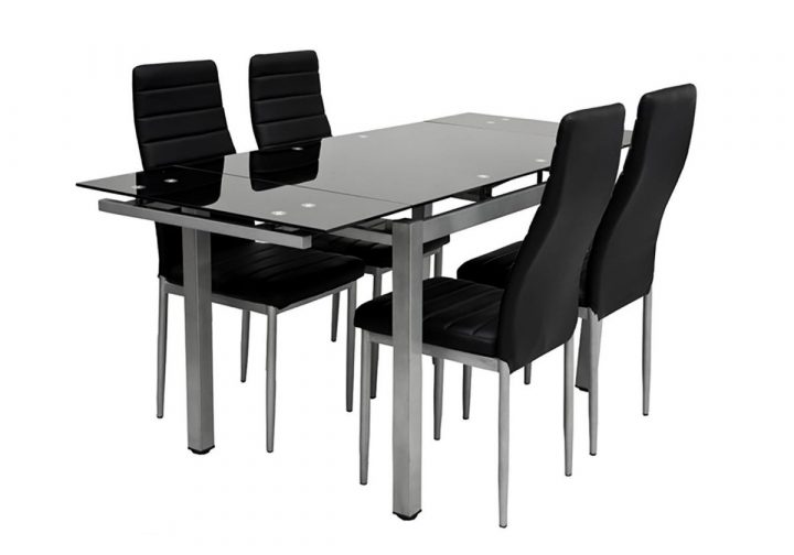 Table Verre Extensible + 6 Chaises Noir Fly Design & Pas Cher concernant Table Salle A Manger Extensible Fly