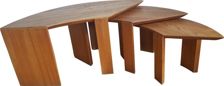 Tables Gigognes Seltz En Orme – 1970 – Design Market pour Meubles Seltz