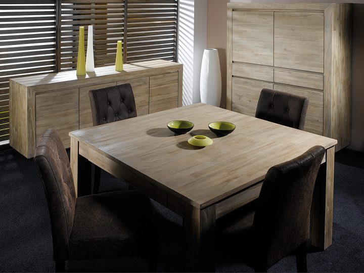 Tables Repas En Teck Massif | Mooviin à Table Salle A Manger Carré