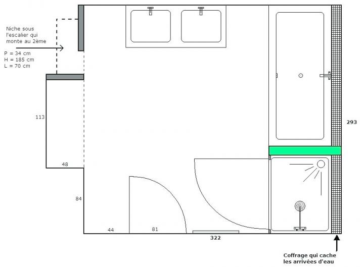 Taille Douche Italienne Standard Standard With Douche à Dimension Douche