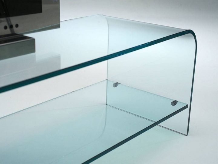 Tango Meuble Tv En Verre Courbé dedans Meuble Tv Sono