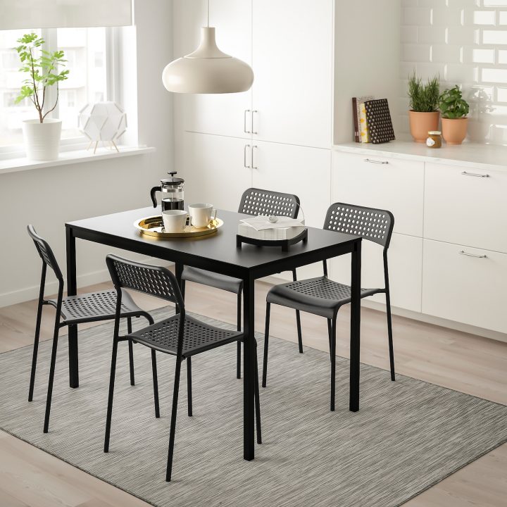 Tärendö / Adde Table And 4 Chairs – Black, Black 110X67 Cm serapportantà Tables Salle À Manger Ikea