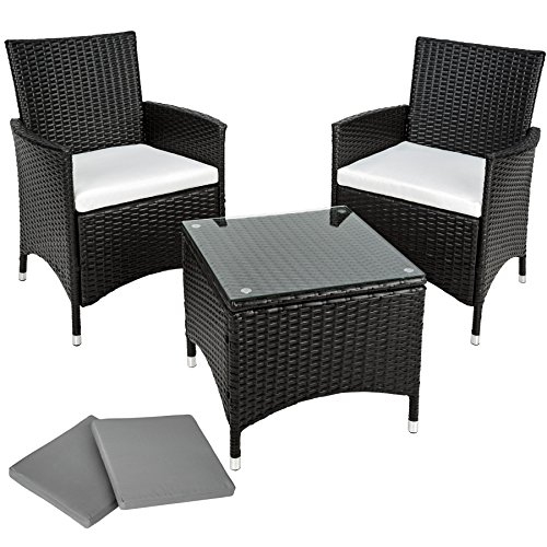 Tectake Salon De Jardin Table De Jardin En Aluminium Et pour Table De Jardin En Resine Tressée