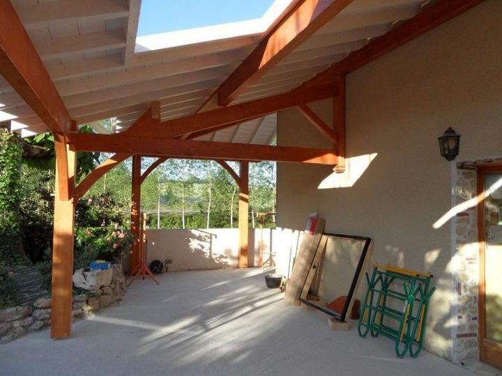 Terrasse Couverte | Terrasse Couverte, Terrasse Et concernant Auvent Terrasse Bois