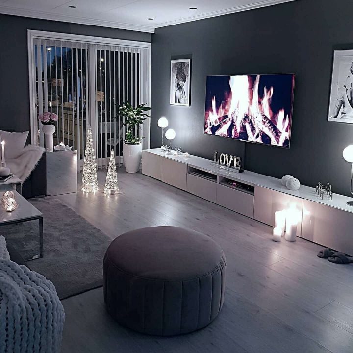 The Perfect Scandinavian Style Home | Dark Walls Living Room dedans Meuble Sicre