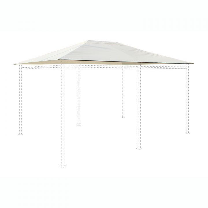 Toile De Toit Écrue Pour Tonnelle 3X4M Nicae, Toile De tout Toile De Remplacement Pour Tonnelle Ronde Lisboa –