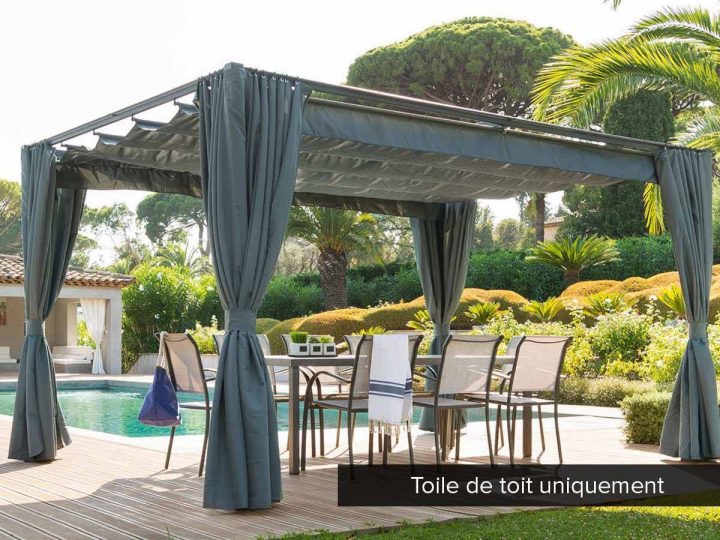 Toile De Toit Pour Tonnelle Hespéride Modèle Palmeira 3 X 3 M destiné Tonelle De Jardin Toile De Toit Pour Tonnelle Hespéride Modèle Palmeira 3 X 3 M destiné Tonelle De Jardin