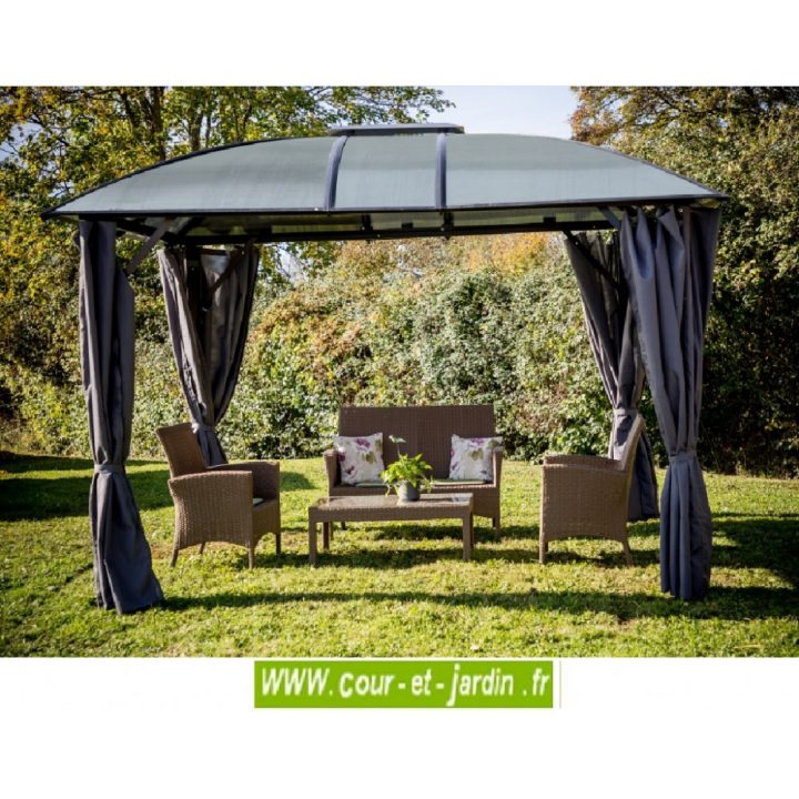 Tonnelle Alu 300 X 360 – Tonnelles – Auvents – Cour Et Jardin encequiconcerne Tonnelle Toit Polycarbonate 4X4