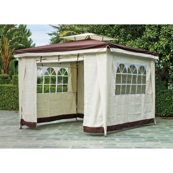 Tonnelle De Jardin 300X300 Cm En Acier Sidney Hevea | Bricozor encequiconcerne Tonelle De Jardin