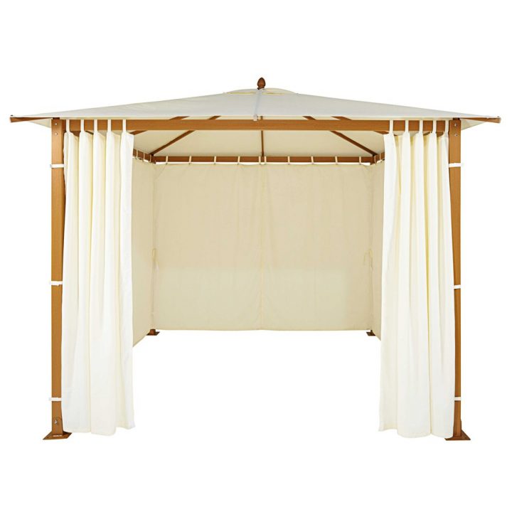 Tonnelle De Jardin En Aluminium Et Tissu Écru 3X3M encequiconcerne Tonelle De Jardin