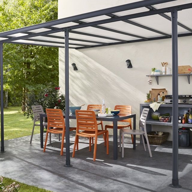 Tonnelle Préau Fixe Yallis Pas Cher – Tonnelle Castorama encequiconcerne Tonnelle De Jardin Castorama