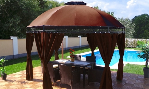 Tonnelles De Jardin Swing & Harmonie® Ronde Chocolat serapportantà Tonelle De Jardin Tonnelles De Jardin Swing & Harmonie® Ronde Chocolat serapportantà Tonelle De Jardin