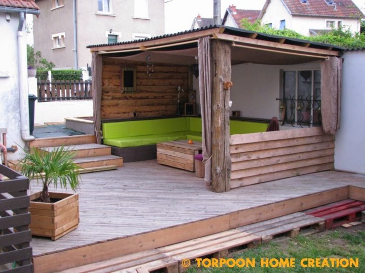 Torpoon Home Creation: Terrasse En Palettes Et Abri Extérieur serapportantà Abri Terrasse Bois
