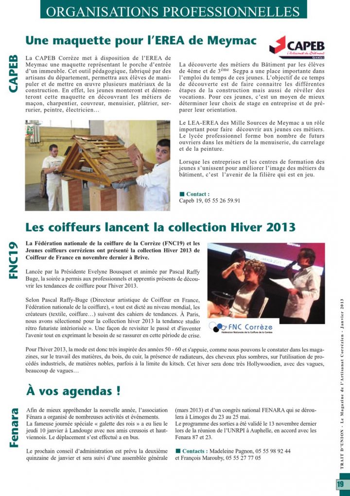Trait D'Union, Magazine De L'Artisanat En Corrèze By à Stage Chambre Des Métiers