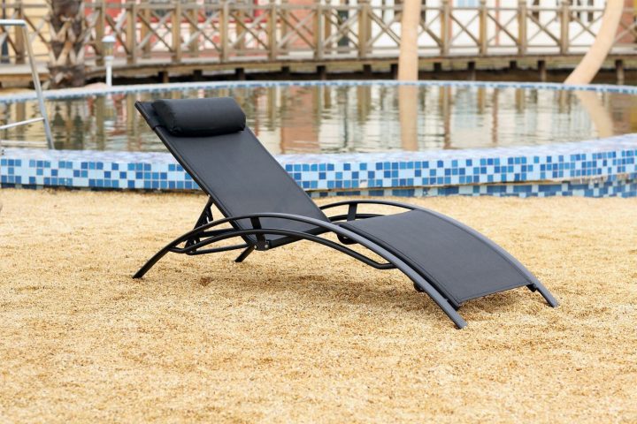 Transat Noir Pas Cher : Empliable Et Ajustable En à Bain De Soleil Bahia