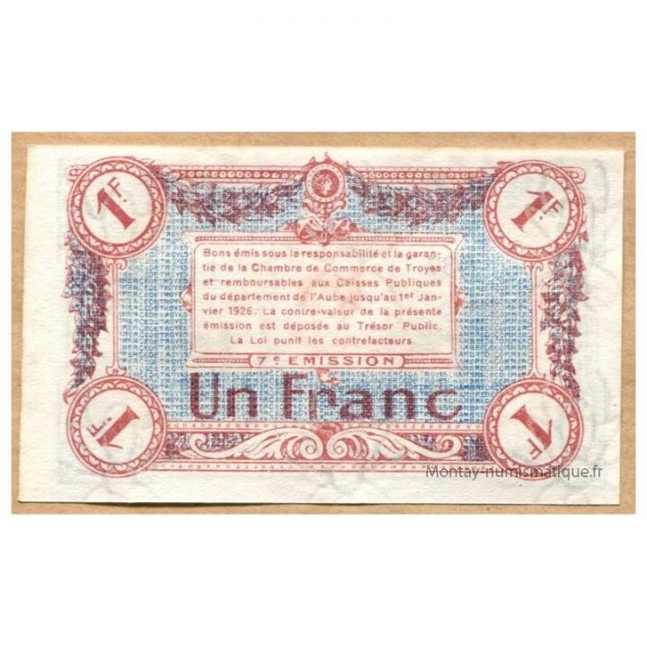 Troyes (10) 1 Franc Nd Chambre De Commerce – Montay intérieur Chambre Des Metiers Troyes