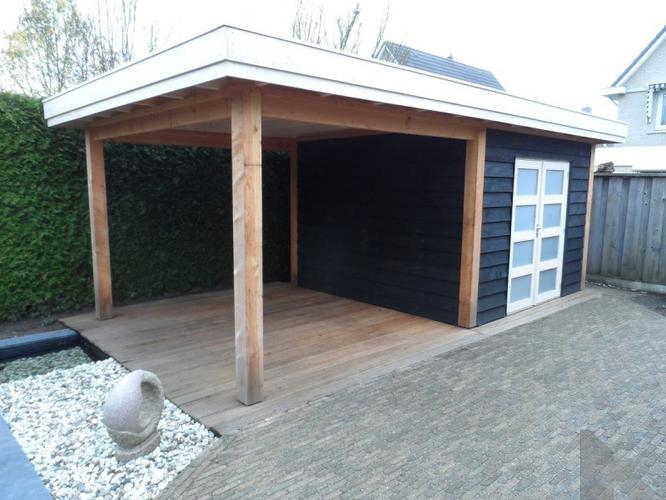 Tuinhuis Met Overkapping Van Douglas Hout – Werkspot intérieur Douglas Tuinhuis Met Veranda