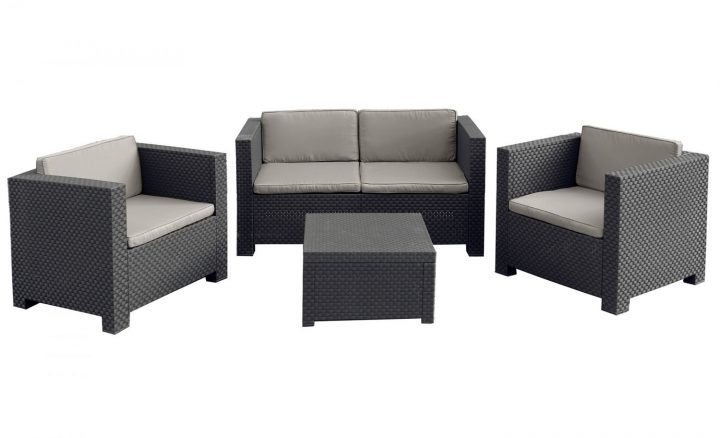 Ubud 4 : Salon De Jardin 4 Places Effet Résine Tressée dedans Salon De Jardin Polypropylène