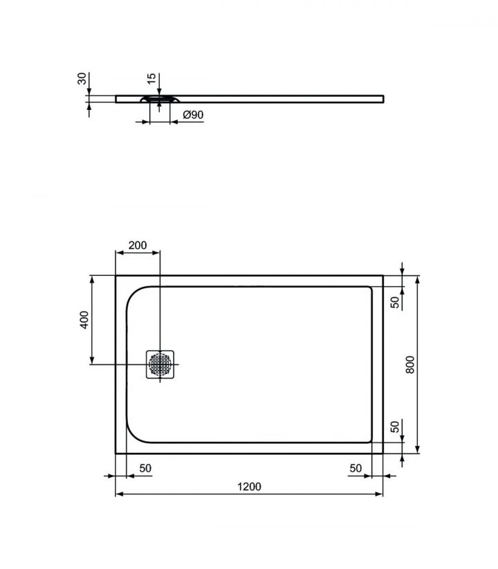 Ultra Flat S Receveur Douche 100X80 Resine Solidtm Gris Ciment intérieur Receveur De Douche 100X80