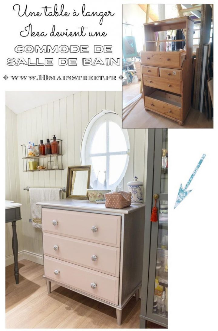 Une Table À Langer Ikea Transformée En Commode De Salle De intérieur Table À Langer Salle De Bain
