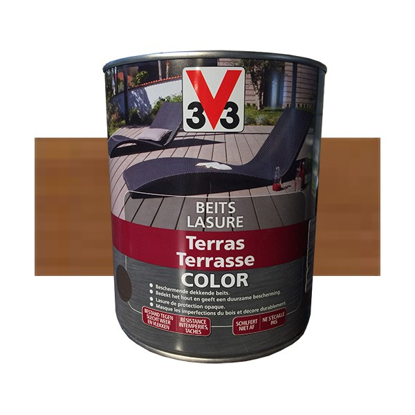 V33 Lasure Terrasse Color Brun Clair Pas Cher En Ligne serapportantà Peinture V33 Terrasse Bois