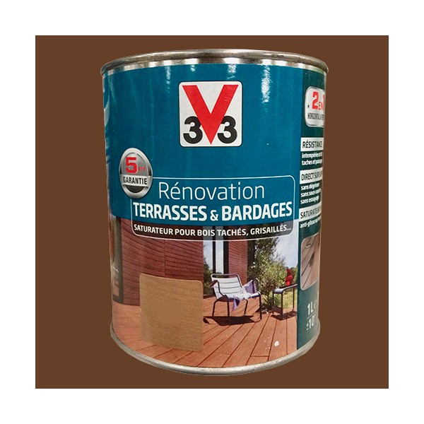 V33 Rénovation Terrasse & Bardages Bois Pin Iluka Mat Pas avec Peinture V33 Terrasse Bois
