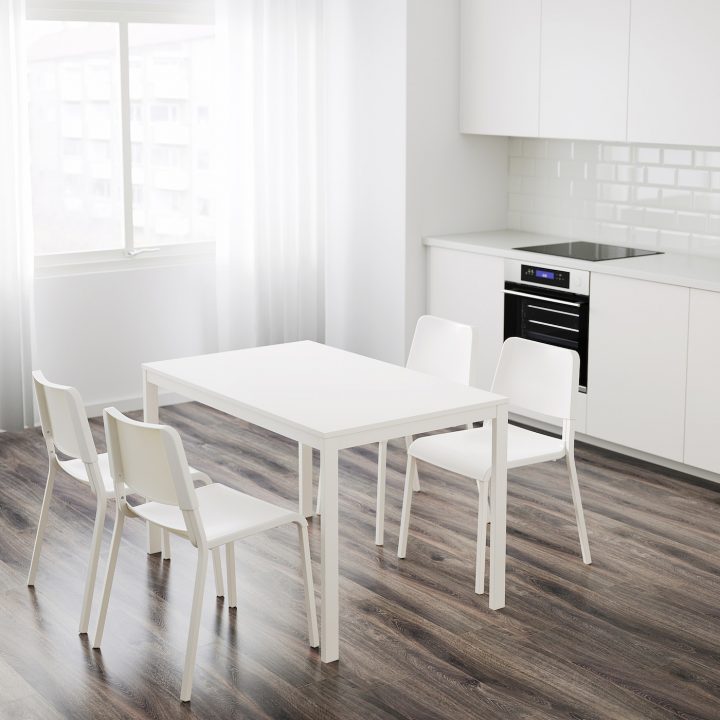 Vangsta Table Extensible – Blanc 120/180X75 Cm encequiconcerne Tables Salle À Manger Ikea