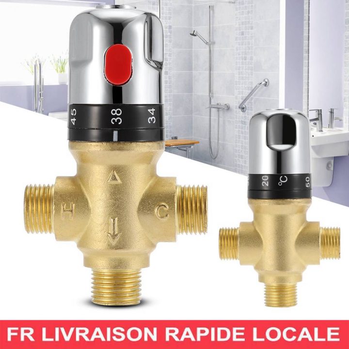 Vanne 1/2 Thermostatique Tête Robinet 3 Voies Mélangeur avec Tete Robinet Thermostatique Vanne 1/2 Thermostatique Tête Robinet 3 Voies Mélangeur avec Tete Robinet Thermostatique