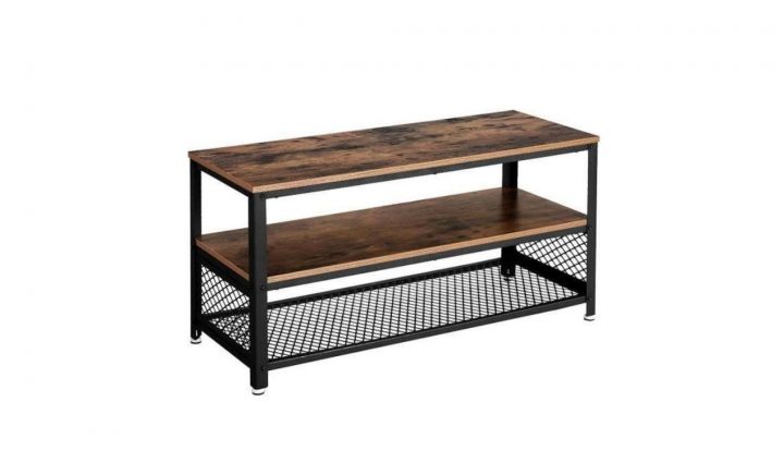 Vasagle Meuble Tv Vintage, Table Basse, Armature Métallique, Texture Bois,  Pour Chambre, Salon, Par Songmics Ltv40Bx concernant Meuble Tv Vintage Pas Cher
